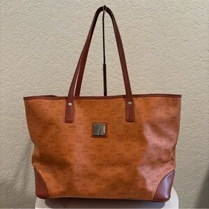 MCM Orange Monogram Tote Bag
